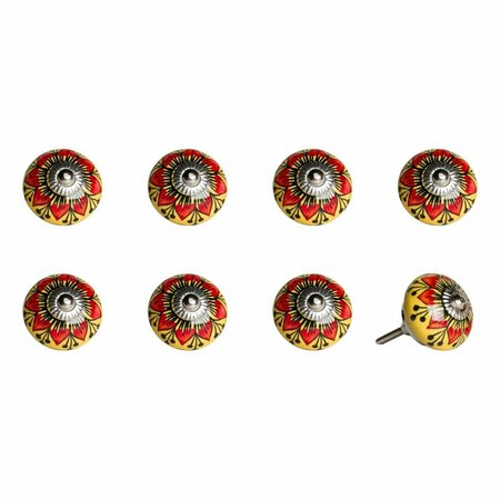 PIPERS PIT Multi Color Ceramic & Metal Knob, 1.5 x 1.5 x 1.5 in., 8PK PI3088519